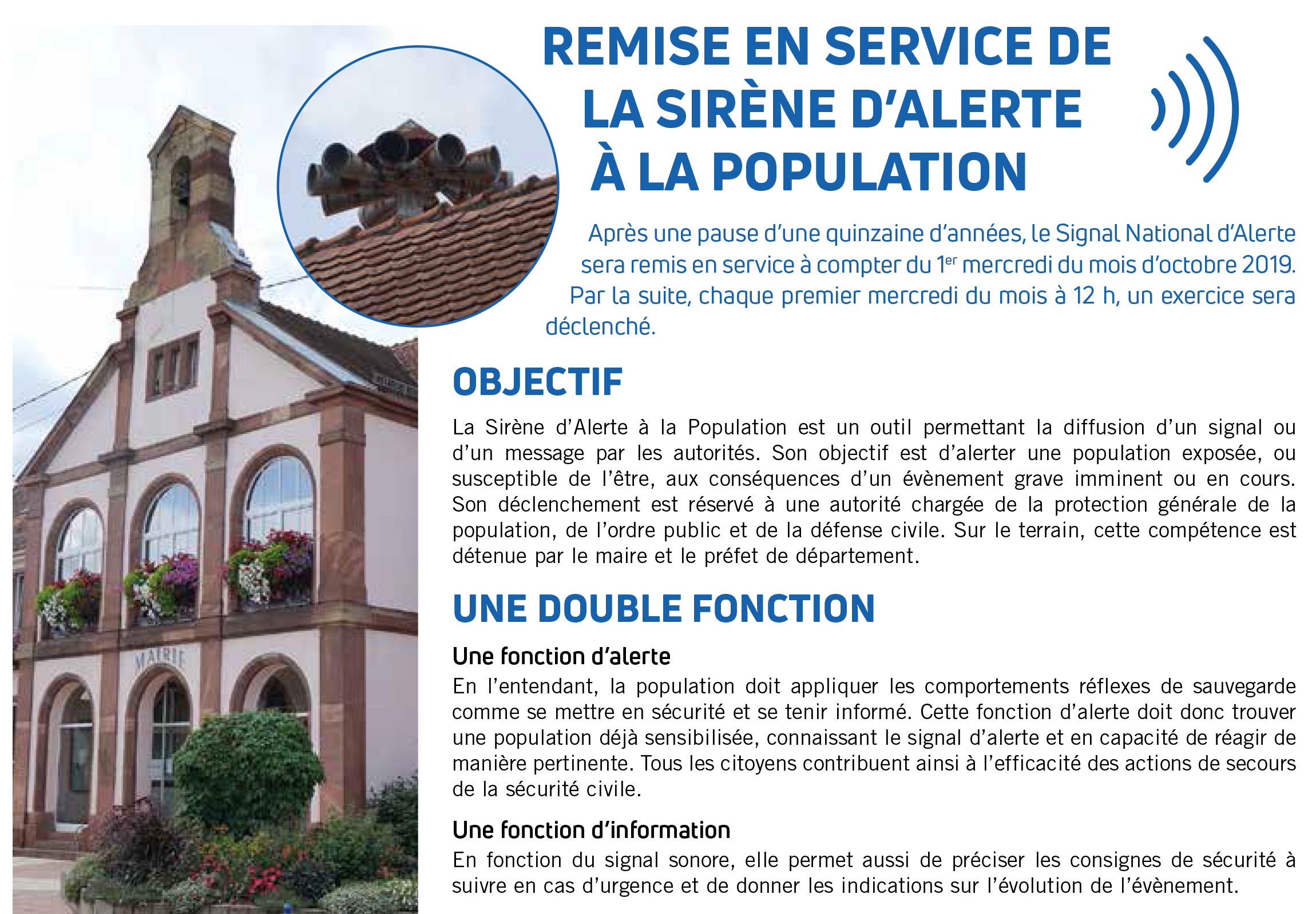 Remise En Service De La Sirene D Alerte A La Population Commune D Eschau